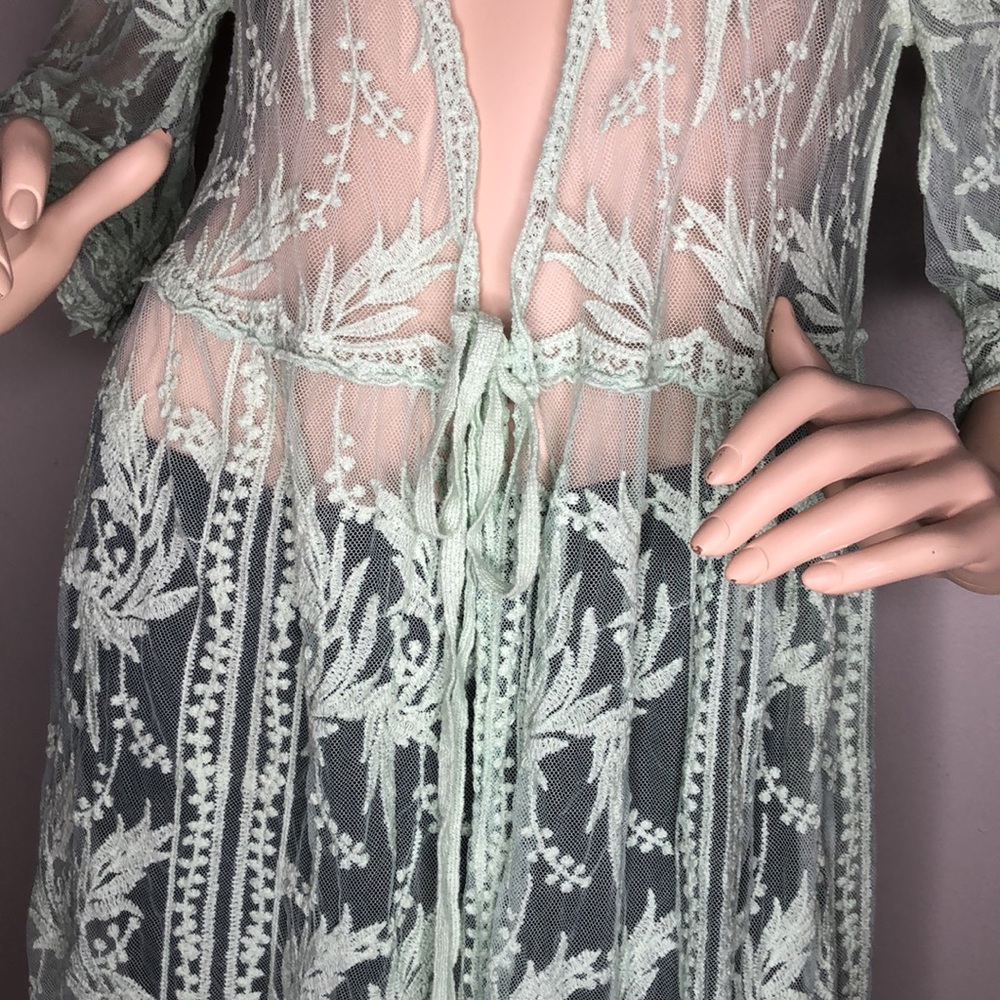 #12 Mint Lace cardigan/ Kimono - Picture 9 of 11